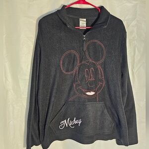 Disney Mickey Mouse Black And White Embroidered Pullover
